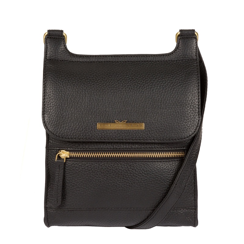 'Keala' Black Quality Leather Cross-Body Bag