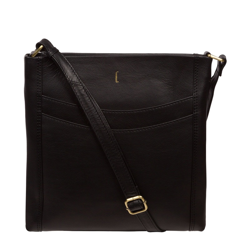 'Lalisa' Black Leather Cross Body Bag
