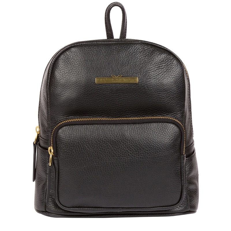 'Lois' Black Leather Backpack