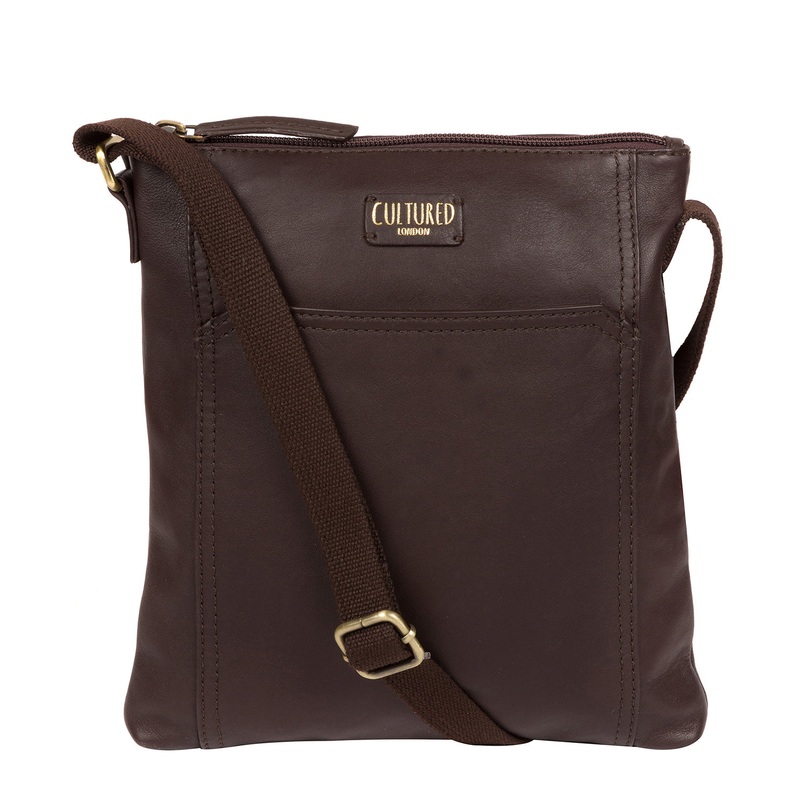 'Lucie' Brown Leather Cross Body Bags