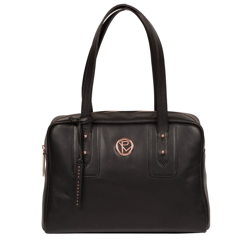 'Madox' Black Leather Handbag