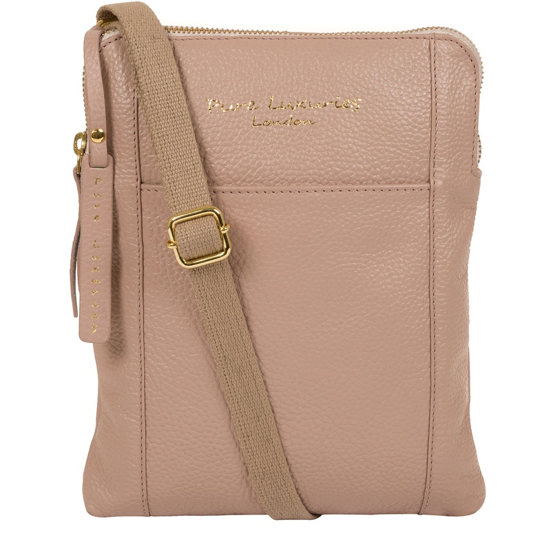 'Maisie' Blush Pink Leather Cross Body Bag