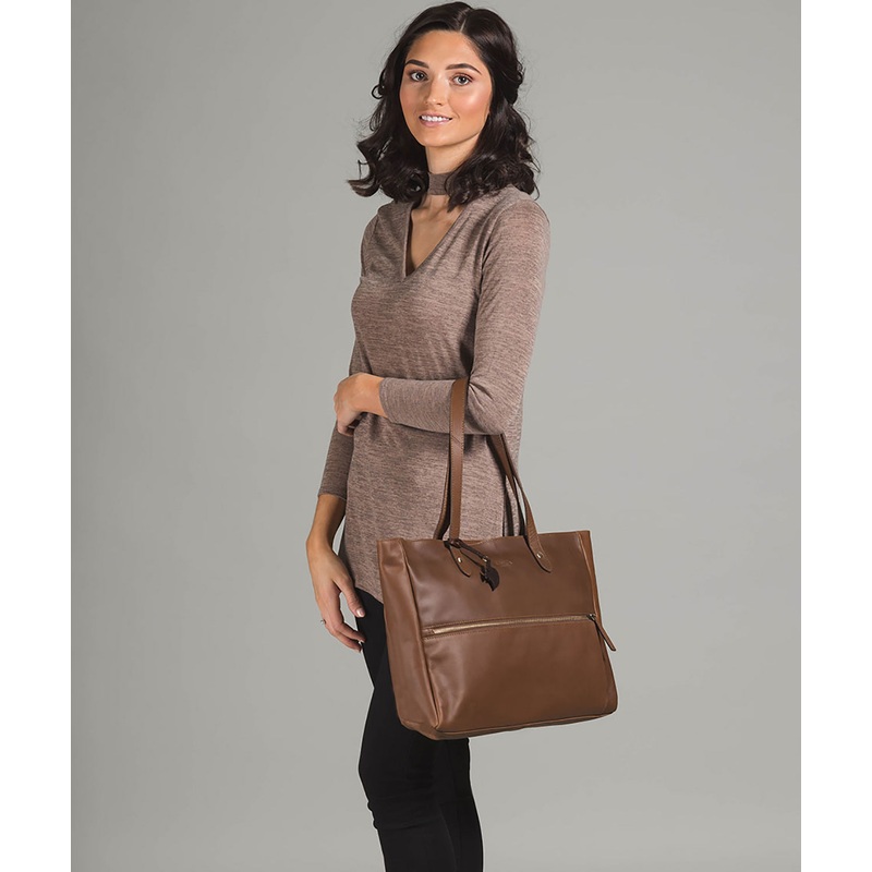 'Maize' Vintage Chestnut Leather Tote Bag