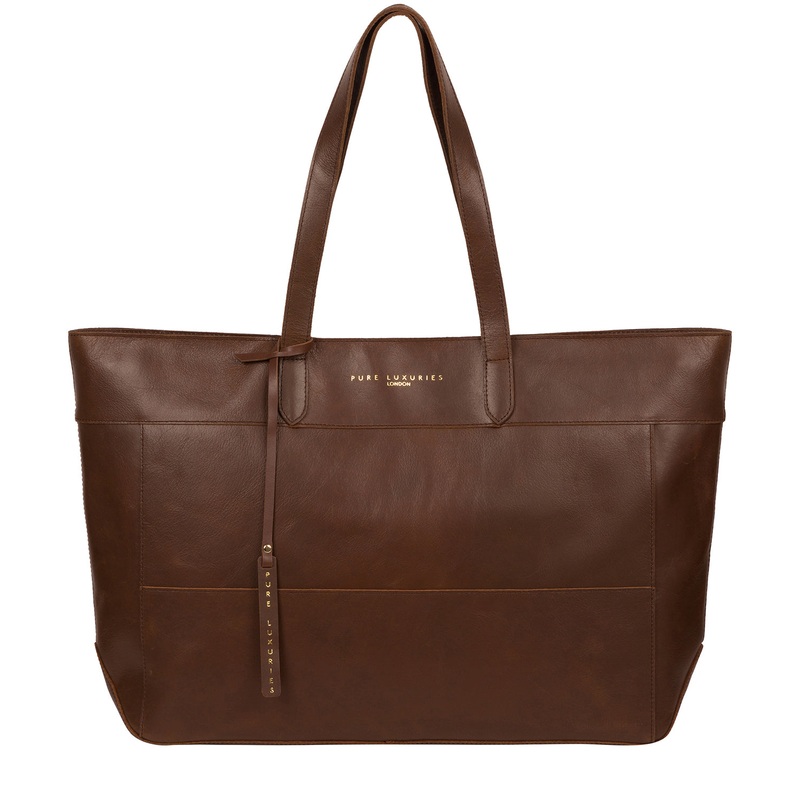 'Milton' Ombr Chestnut Vegetable-Tanned Leather Extra-Large Tote Bag