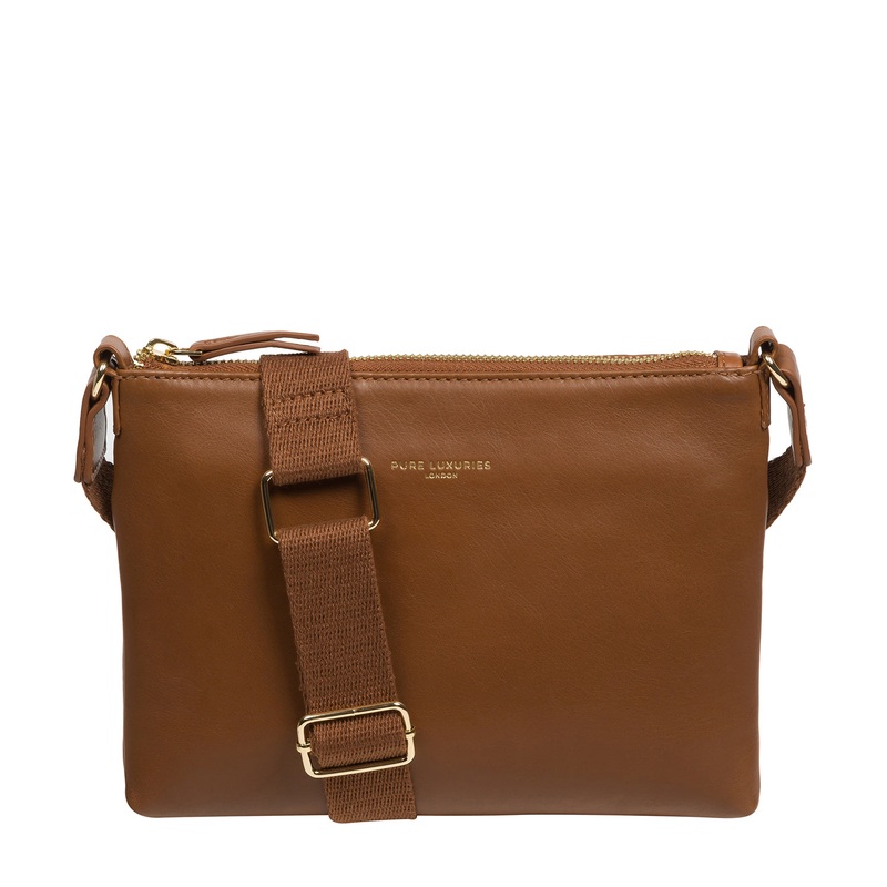 'Nessa' Chestnut Nappa Leather Cross Body Bag