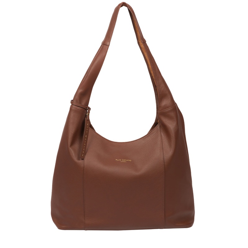 'Nina' Conker Brown Leather Shoulder Bag