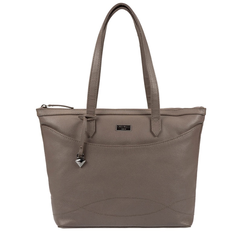 'Oriel' Grey Leather Tote Bag