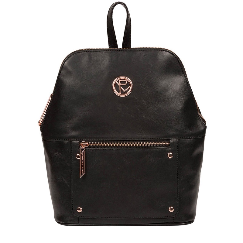 'Rubens' Black Leather Backpack