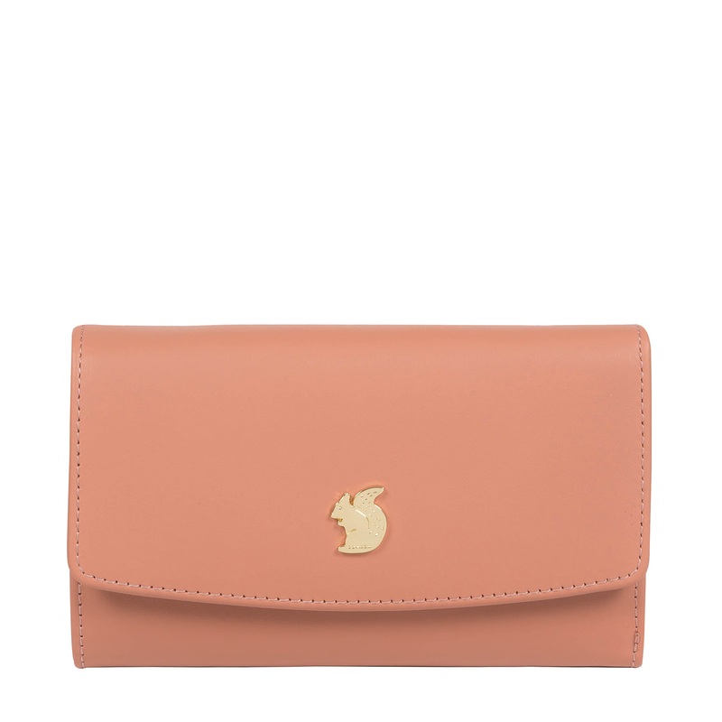 'Sherry' Misty Rose Leather Tri-Fold Purse