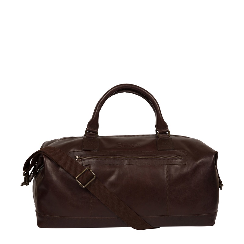 'Shuttle' Espresso Leather Holdall
