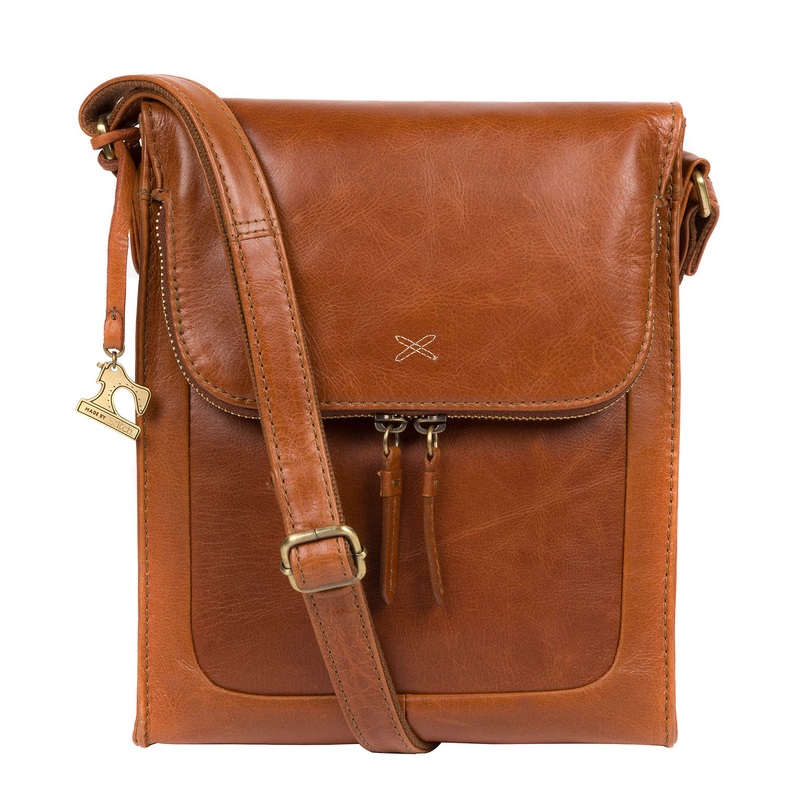 'Sophia' Bourbon Leather Cross Body Bag
