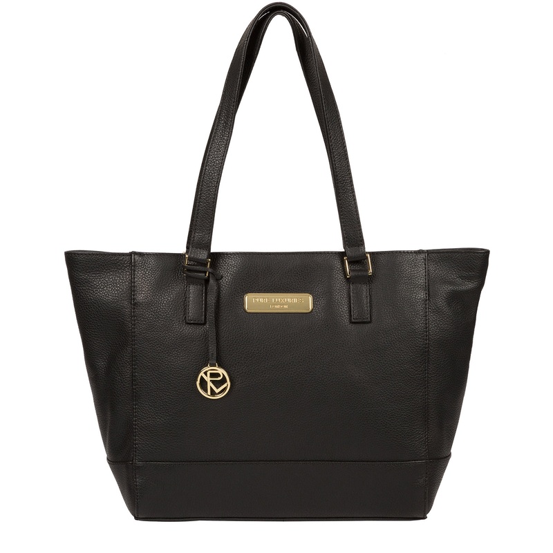 'Sophie' Black Leather Tote Bag