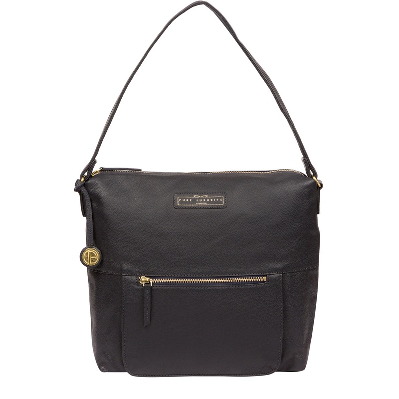 'Tadley' Navy Leather Shoulder Bag
