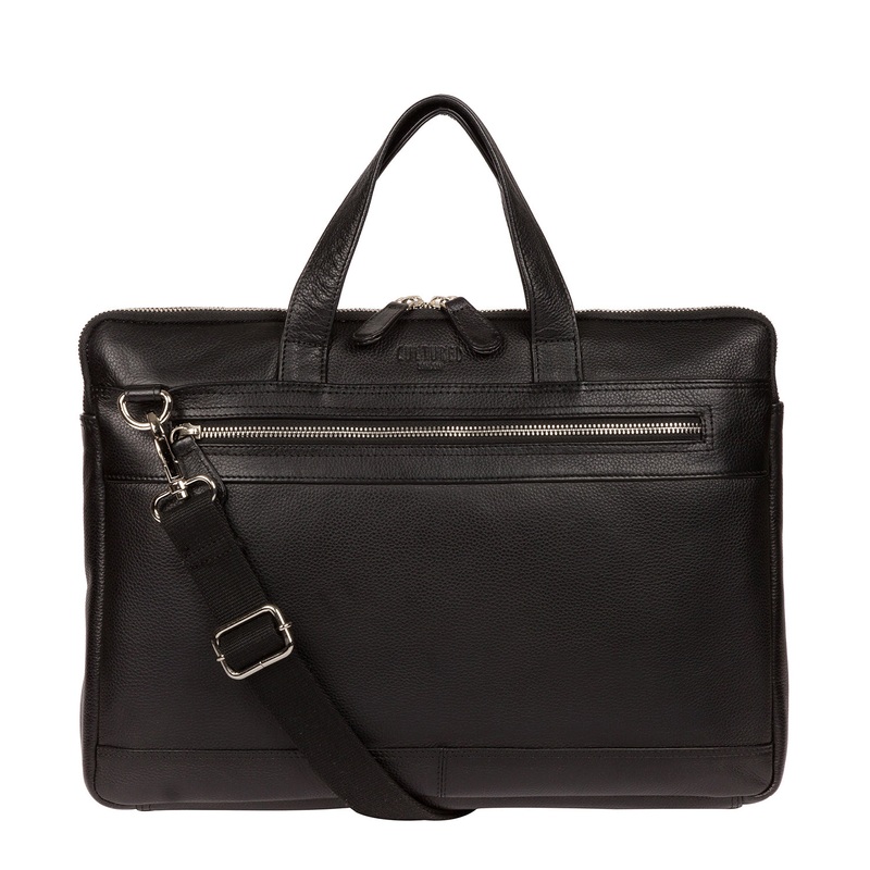 'Titan' Black Leather Workbag