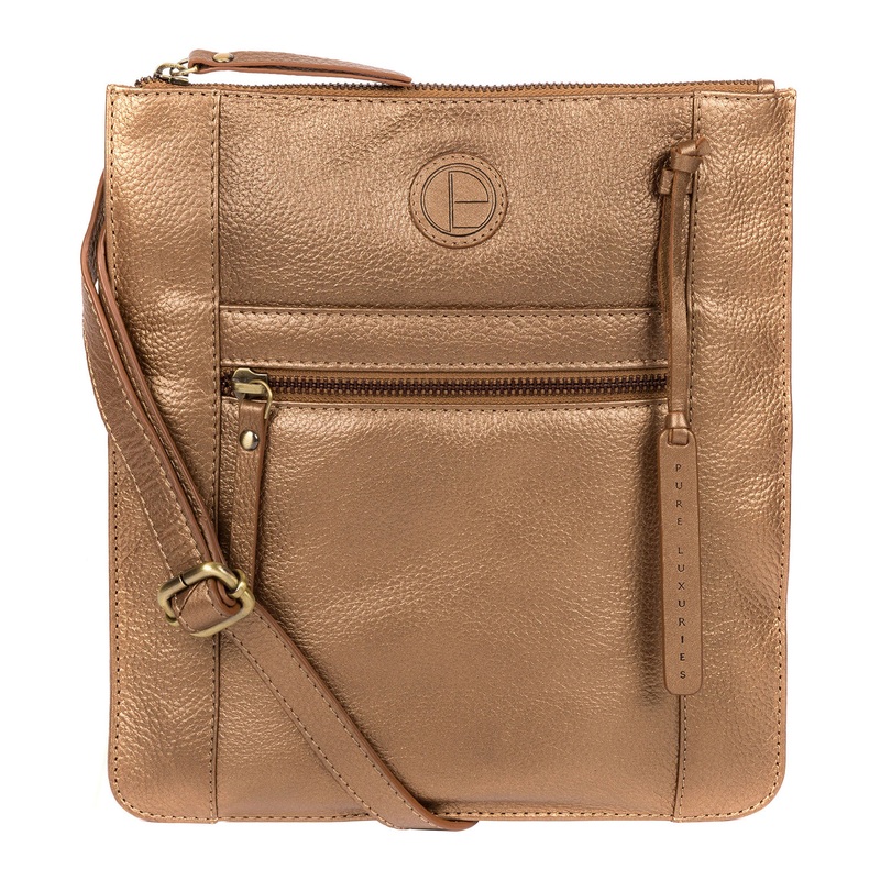'Topaz' Bronze Gold Leather Cross Body Bag