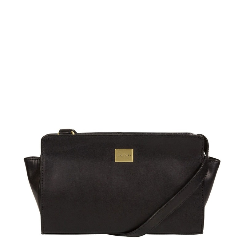 'Valentina' Italian-Inspired Black Cross Body Bag