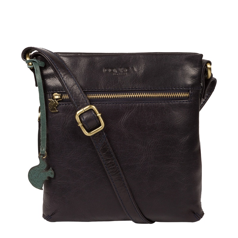 'Yayoi' Navy Leather Cross Body Bag