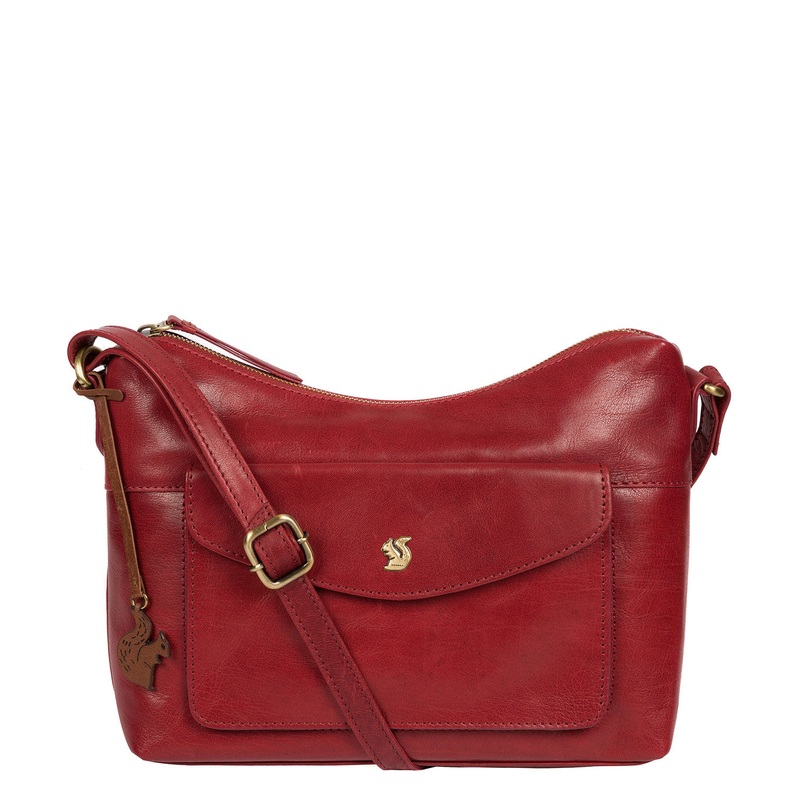 'Alana' Chilli Pepper Leather Shoulder Bag