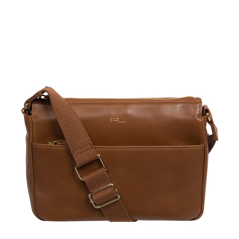 'Amber' Chestnut Nappa Leather Cross Body Bag