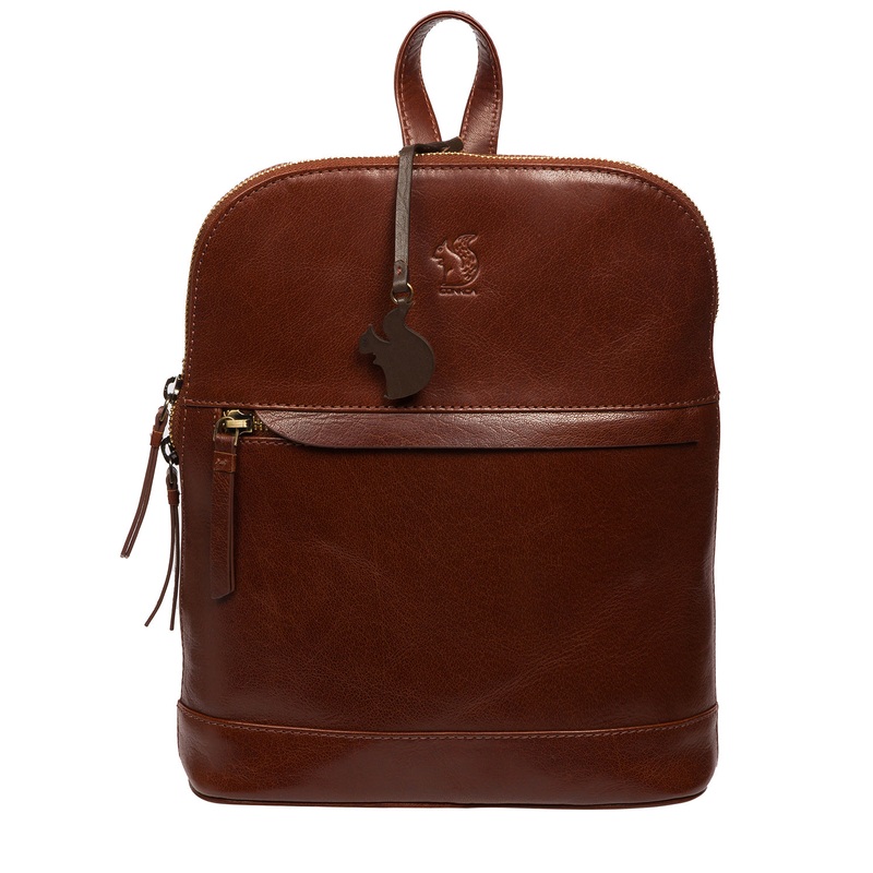 'Amora' Conker Brown Leather Backpack