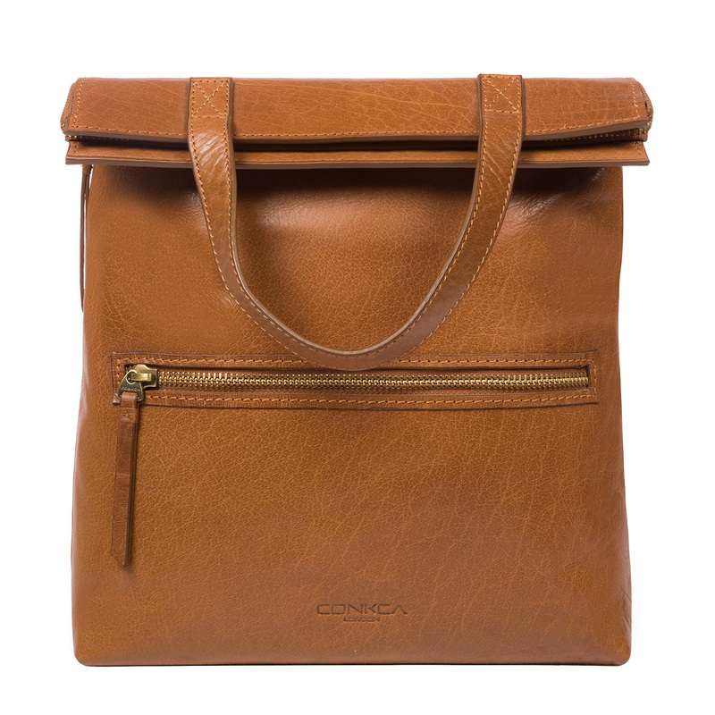 'Anoushka' Dark Tan Leather Backpack