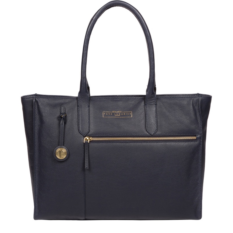 'Buckingham' Navy Leather Tote Bag