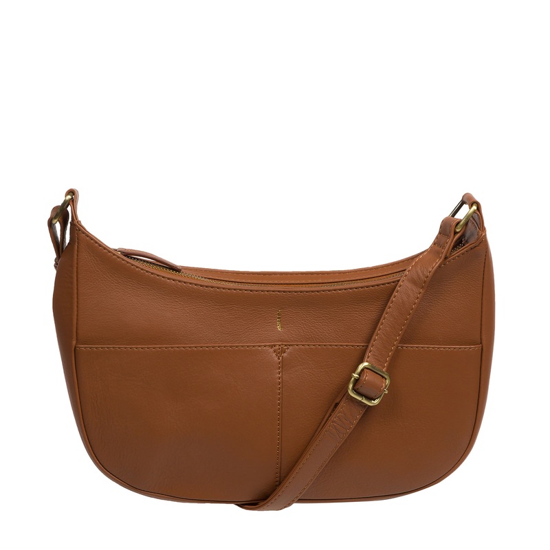 'Carli' Tan Leather Cross Body Bag