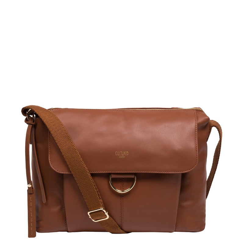 'Chancery' Oak Leather Shoulder Bag