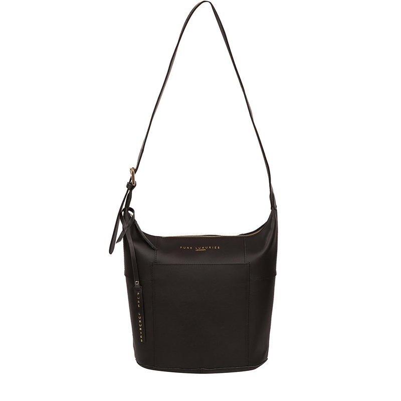 'Chichester' Jet Black Vegetable-Tanned Leather Shoulder Bag
