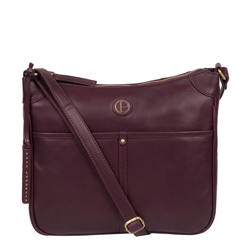 'Clovely' Blackberry Leather Cross Body Bag