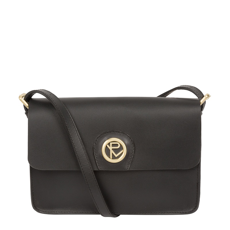 'Derwent' Black Leather Cross Body Bag