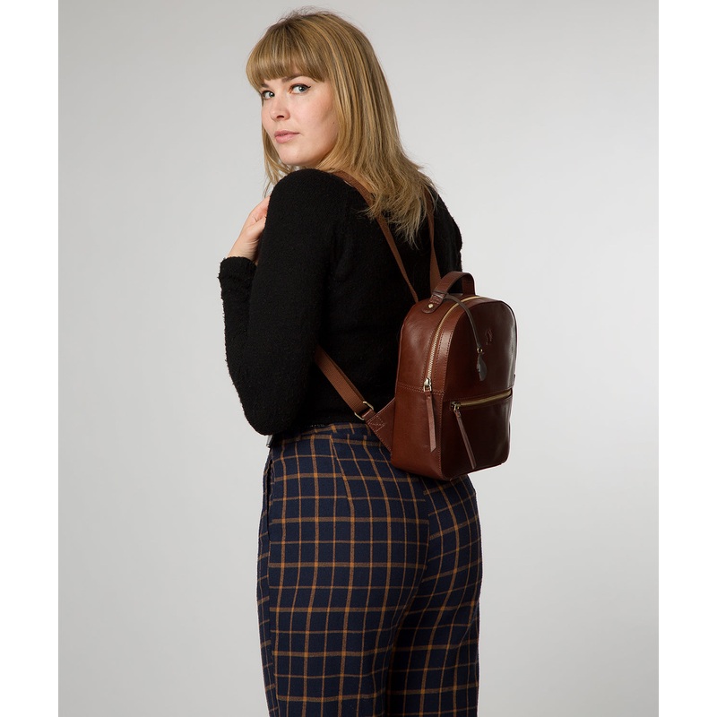 'Dream' Conker Brown Leather Backpack