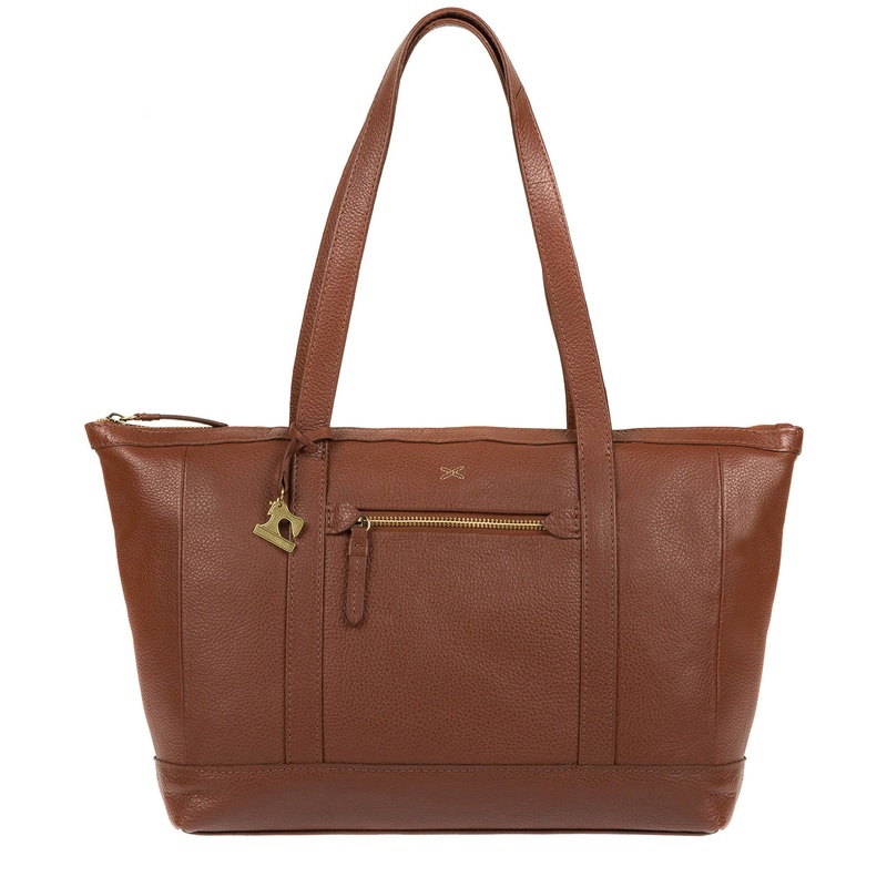'Ellis' Cognac Leather Tote Bag