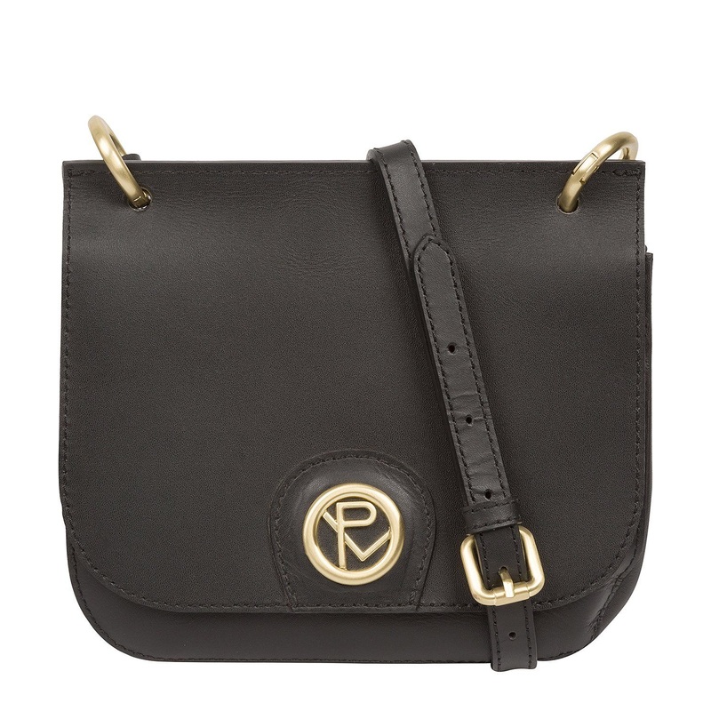 'Ennerdale' Black Leather Cross Body Clutch Bag