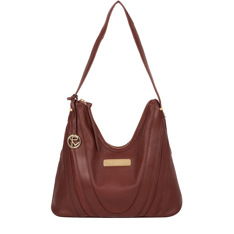 'Felicity' Chestnut Leather Shoulder Bag