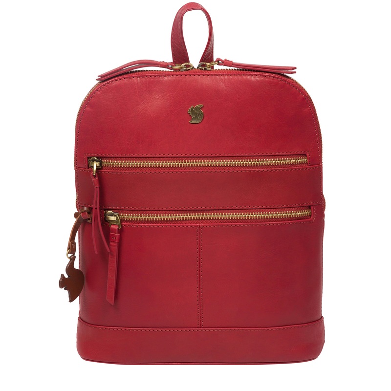 'Francisca' Chilli Pepper Leather Backpack