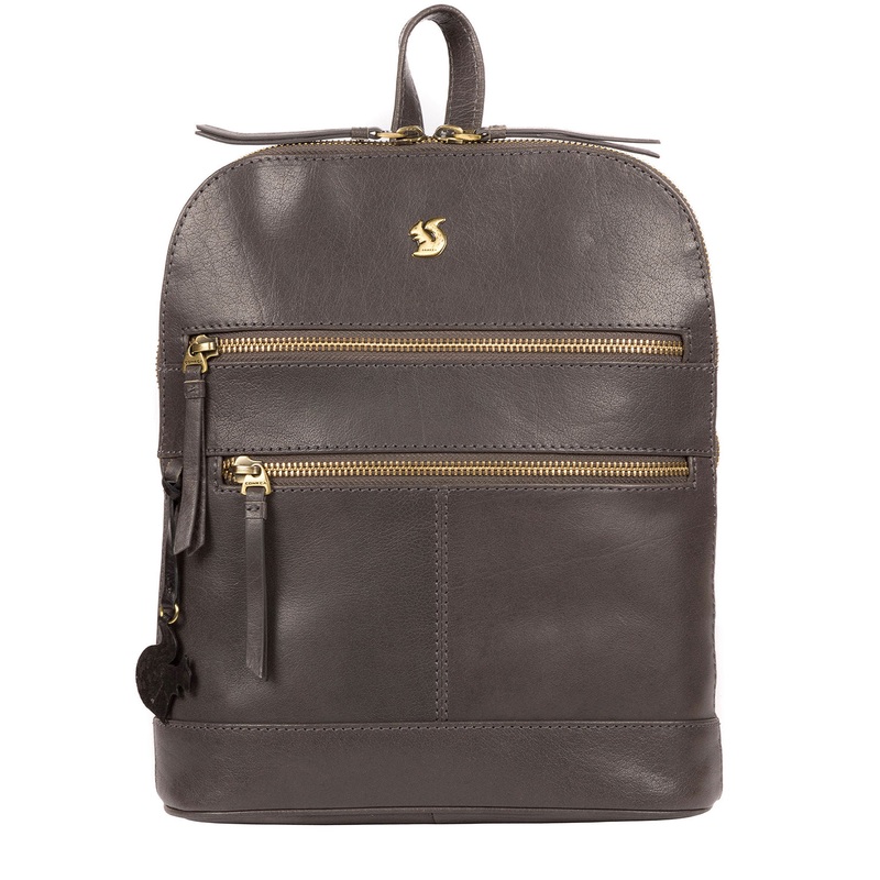'Francisca' Slate Leather Backpack