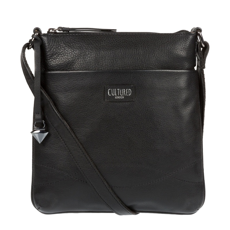 'Gigi' (Slim Version) Black Leather Cross-Body Bag