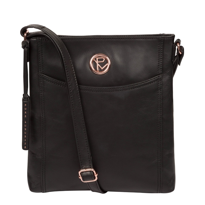 'Gilpin' Black Leather Cross Body Bag