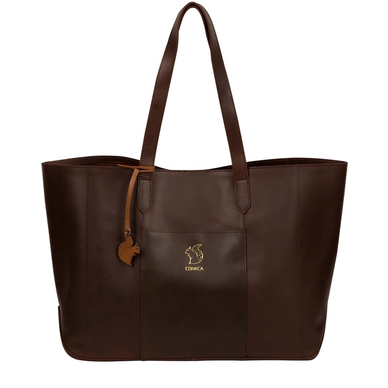 'Ginny' Ombr Chestnut Vegetable-Tanned Leather Tote Bag
