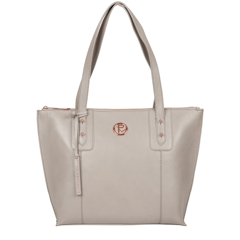 'Goya' Grey Leather Tote Bag