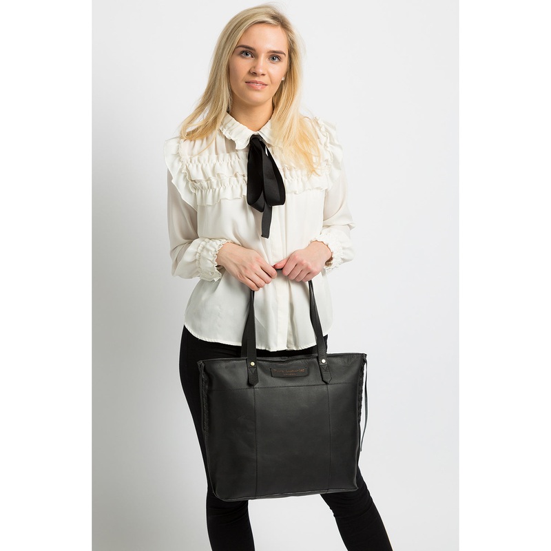 'Hampstead' Liquorice Leather Tote Bag