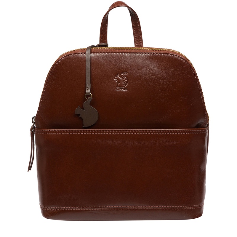 'Hollis' Conker Brown Leather Backpack
