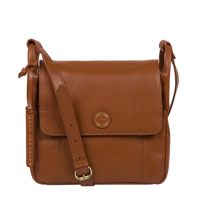 'Houghton' Vintage Dark Tan Leather Cross Body Bag