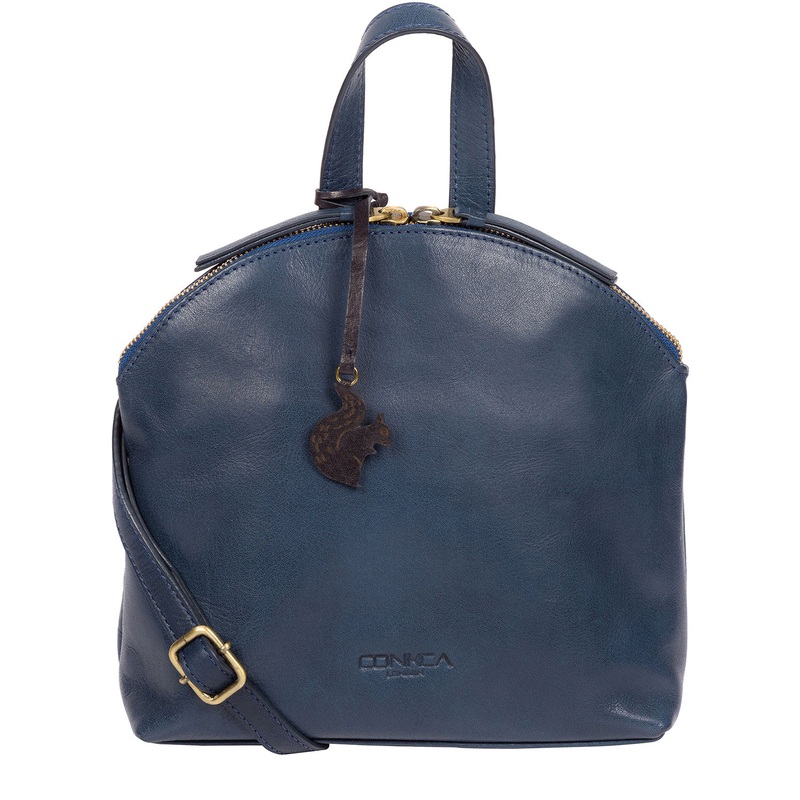 'Ingrid' Snorkel Blue Leather Cross Body Bag