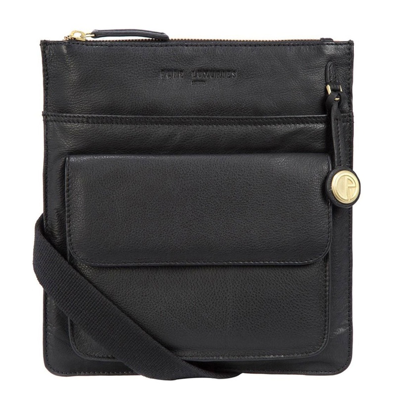 'Jarrow' Black Leather & Gold-Coloured Detail Bag