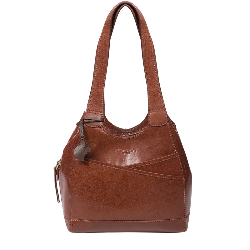 'Juliet' Conker Brown Leather Handbag
