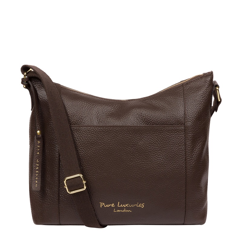 'Lachele' Chocolate Leather Shoulder Bag