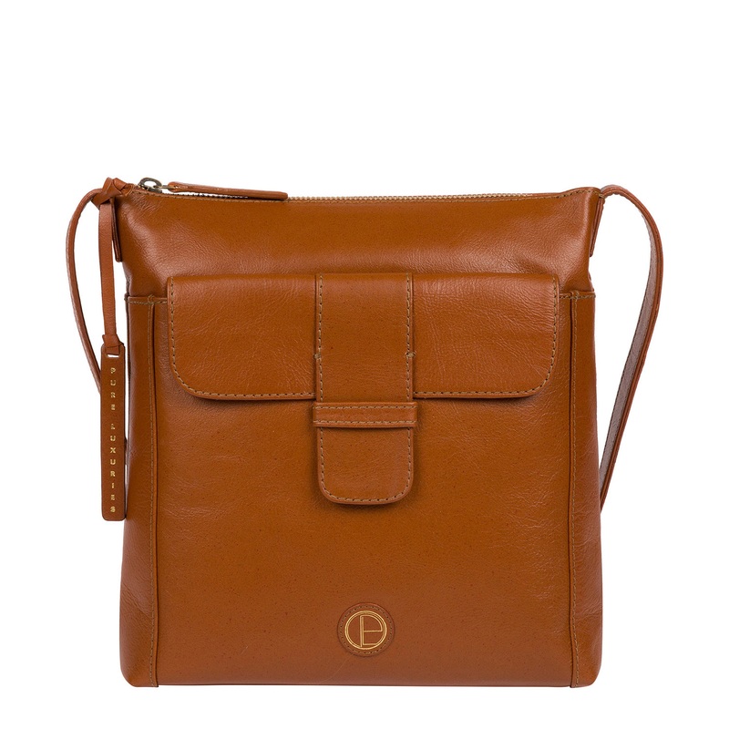 'Lancaster' Vintage Dark Tan Leather Cross Body Bag