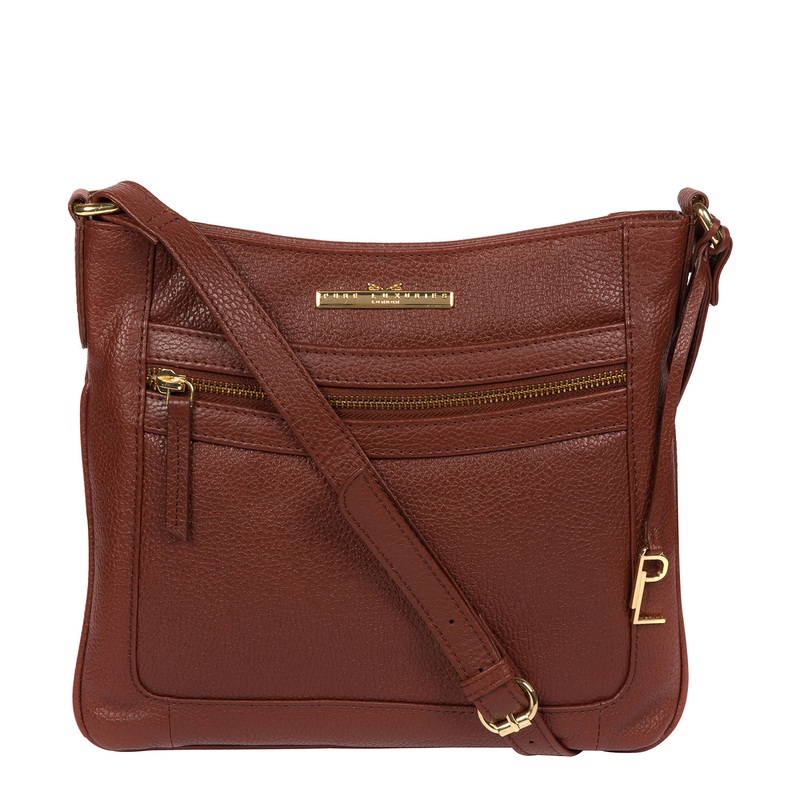 'Lewes' Chestnut Leather Cross Body Bag